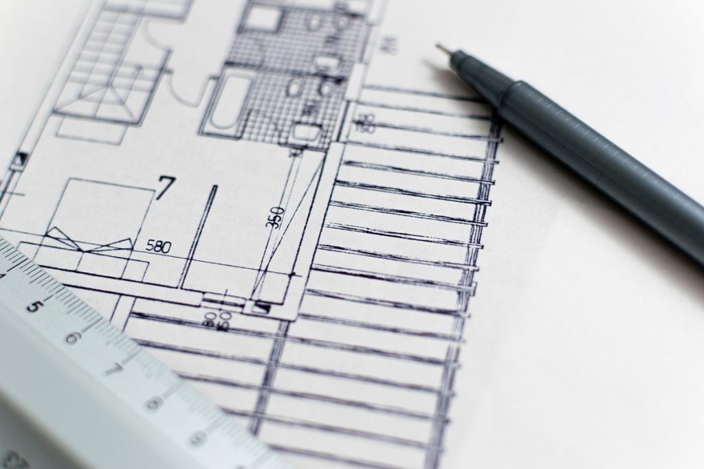 En arkitektritning.